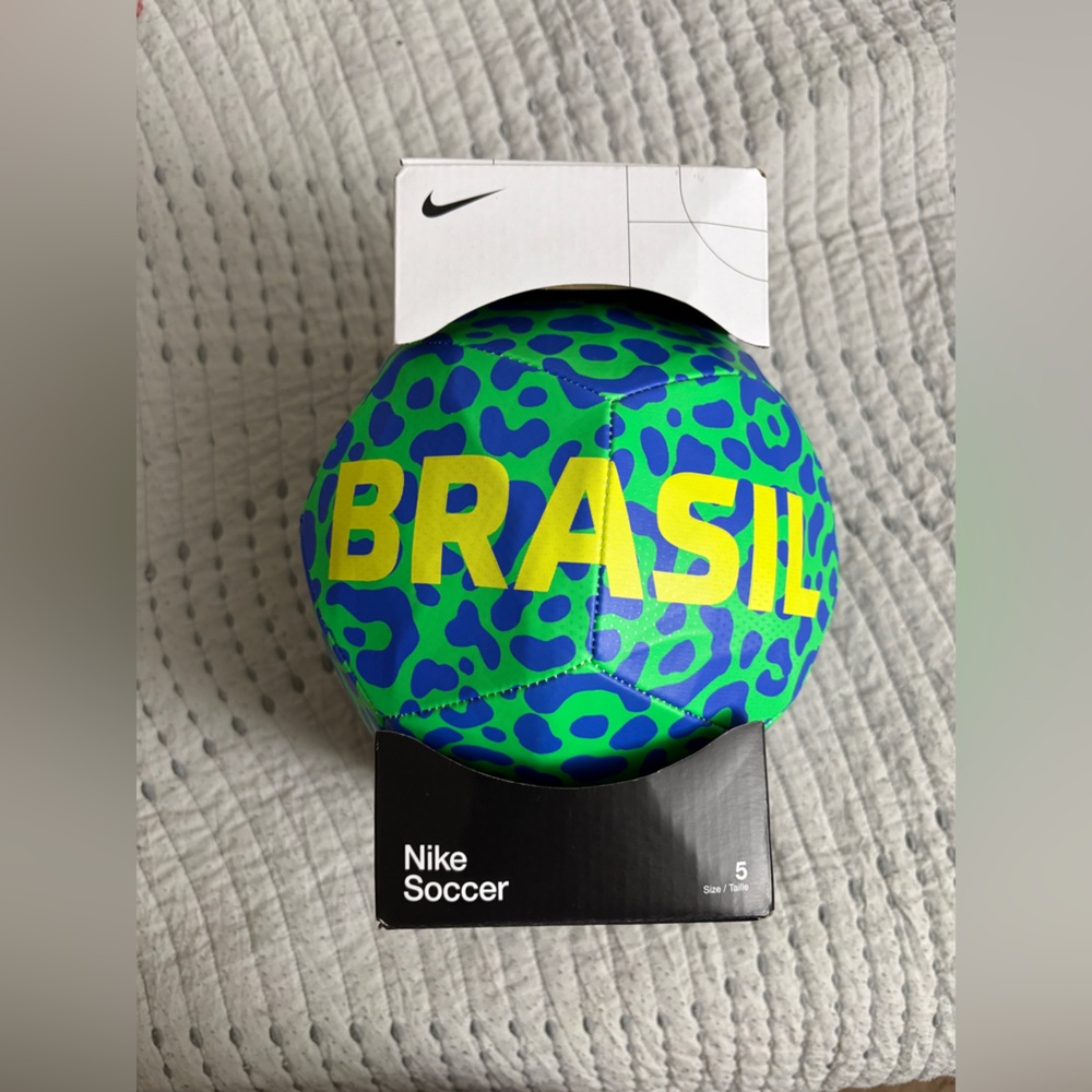 Nike Green and Blue Brasil Soccer Ball